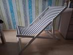 Mooie inklapbare Strandstoel, Tuin en Terras, Ophalen, Zo goed als nieuw, Hout, Verstelbaar
