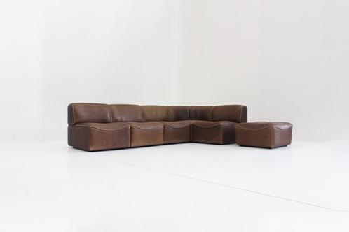 Vintage De Sede DS15  bruin leren modulaire sofa 1970s, Huis en Inrichting, Banken | Bankstellen, Gebruikt, Hoekbank, Vierpersoons of meer