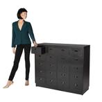 SHOWROOM Refurbished Apothekerkast Vintage Ladekast Zwart, Info@dehanzeherten.nl, 100 tot 150 cm, 5 laden of meer, Nieuw