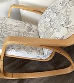 Ikea POANG schommelstoel + voetenbank + extra hoofdkussen, Gebruikt, Hout, Eén, Poang schommelstoel + voetenbank