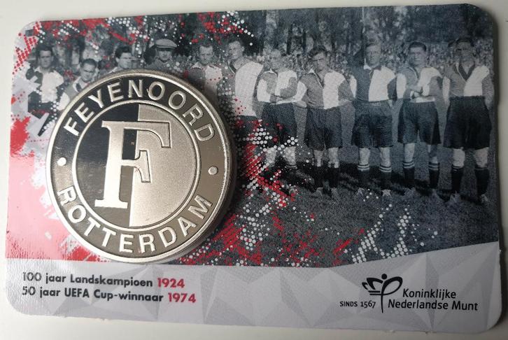 Feyenoord penning in coincard + NFT (in blister) 2024, Postzegels en Munten, Munten | Nederland, Losse munt, Euro's, Koningin Beatrix