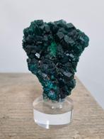 Dioptaas kristallen op sokkel, Verzamelen, Mineralen en Fossielen, Ophalen of Verzenden, Mineraal