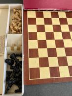 Schaakset in een doos.Hout (Pantos)., Hobby en Vrije tijd, Gezelschapsspellen | Bordspellen, Een of twee spelers, Ophalen of Verzenden