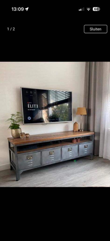 Eetkamerkast & TV Meubel Set - Industrieel Design, Huis en Inrichting, Kasten | Vitrinekasten, Gebruikt, 150 tot 200 cm, 25 tot 50 cm