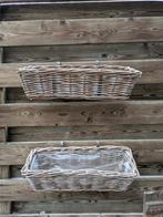 Rieten balkon/schutting hangers 5 stuks, Huis en Inrichting, Woonaccessoires | Schalen en Manden, Ophalen, Gebruikt, Rechthoekig