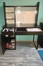 Bureau met magnetisch whiteboard en opzetkast – zwart, Ophalen, Zo goed als nieuw