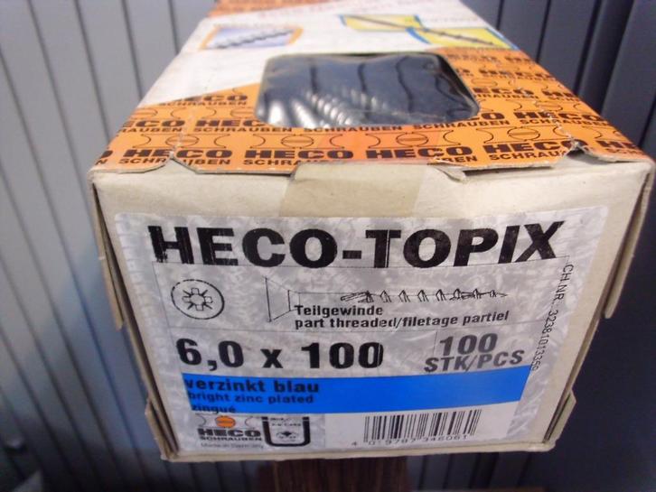Heco schroeven 6,0 mm PK 100 st NIEUW in doos vanaf € 9.95, Hobby en Vrije tijd, Knutselen, Nieuw, Materiaal, Ophalen of Verzenden