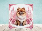 Pomeranian Delfts Roze tegel incl houder, Ophalen of Verzenden, Nieuw