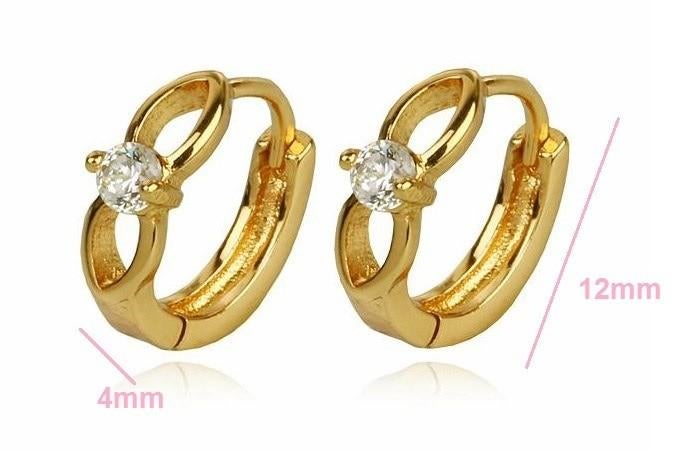 Oorbellen goud 18k creolen - oorringetjes met  zirkonia, Overige materialen, Hangers, Nieuw, Ophalen of Verzenden