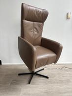 Prominent Sorisso Sta Op Relaxfauteuil Taupe Leer XL, Huis en Inrichting, Fauteuils, Minder dan 50 cm, Verzenden, Minder dan 75 cm
