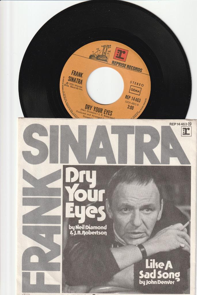 FRANK SINATRA  -  DRY YOUR EYES  ///  LIKE A SAD SONG  [7''], Cd's en Dvd's, Vinyl Singles, Zo goed als nieuw, Single, Pop, 7 inch