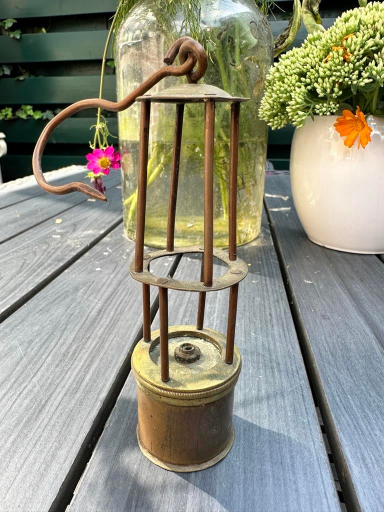 Vintage Koperen Kerosine Lantaarn - Decoratie, Ophalen of Verzenden