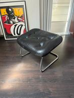 Vintage leren design ottoman buisframe, Huis en Inrichting, Fauteuils, Gebruikt, Bauhaus, Minder dan 75 cm, Ophalen of Verzenden