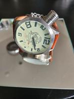 Tauchmeister T0124 XXL - Handopwinder - Lederen Band, Sieraden, Tassen en Uiterlijk, Horloges | Heren, Ophalen of Verzenden
