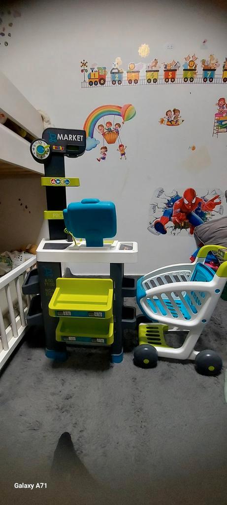 Smoby Market Winkel met Winkelwagen + handscanner, Kinderen en Baby's, Speelgoed | Overig, Gebruikt, Jongen of Meisje, Ophalen