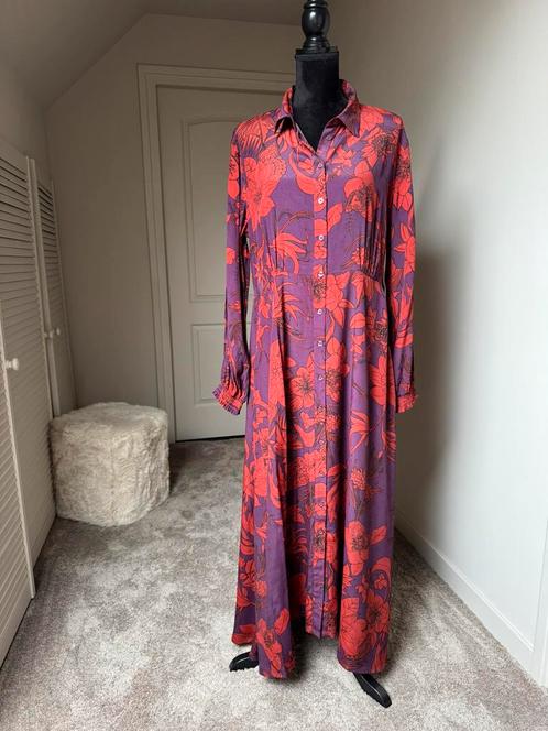 Lange jurk blousejurk met zakken van Didi gebloemd maat 42, Kleding | Dames, Jurken, Zo goed als nieuw, Maat 42/44 (L), Rood, Onder de knie