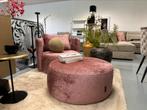 Luxe Velvet Draaifauteuil + Poef Anton Roze - NIEUW - Uniek, Huis en Inrichting, Fauteuils, Nieuw, 75 tot 100 cm, Stof, Ophalen of Verzenden