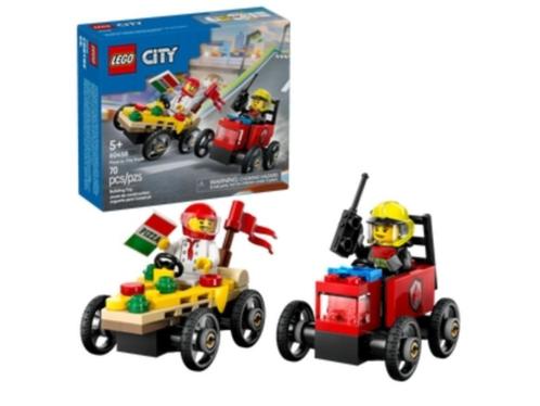 LEGO 60458 Raceautopakket: pizzabestelwagen vs. brandweeraut, Kinderen en Baby's, Speelgoed | Duplo en Lego, Nieuw, Lego, Complete set