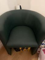 Groene kuip stoel leer, Huis en Inrichting, Fauteuils, Ophalen of Verzenden, Zo goed als nieuw, 50 tot 75 cm, Leer