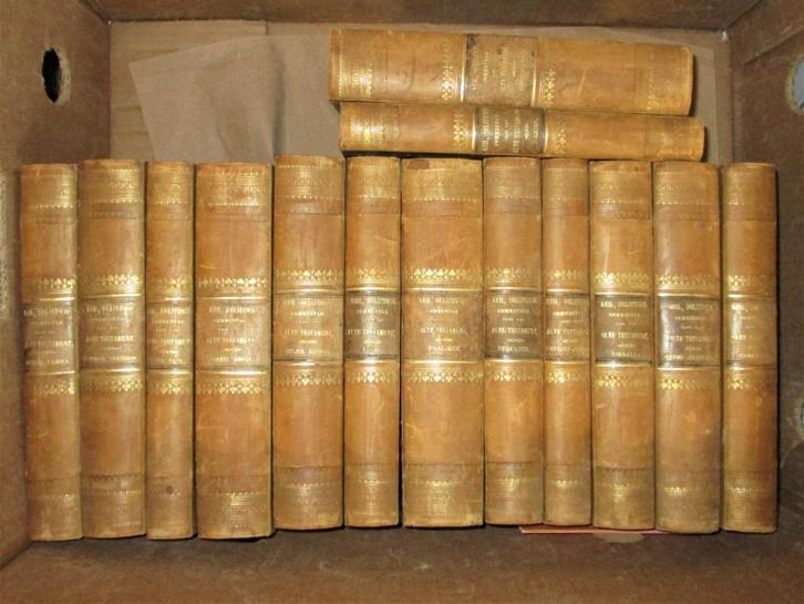 1414 // Biblischer commentar über alte testament, 14 boeken, Antiek en Kunst, Antiek | Boeken en Bijbels, Ophalen of Verzenden