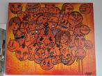 Schilderij Teizer, oranje-rood met monsters. 50 x 60 x 4 cm, Antiek en Kunst, Kunst | Schilderijen | Abstract, Ophalen of Verzenden