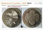 Nederland Beatrix ƒ 50.00 1990 100 jaar vorstinnen zilverUNC, Zilver, Ophalen of Verzenden, 50 gulden, Koningin Beatrix