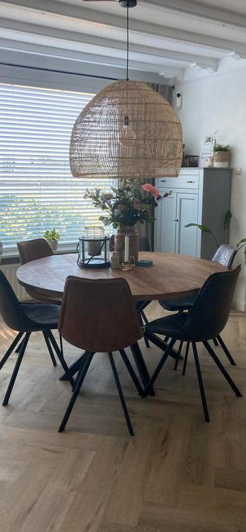 Mangohouten Eettafel Rond - 150cm beschikbaar voor biedingen