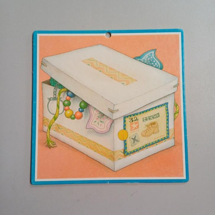 Doos – Vintage wandplaat Veilig leren lezen, Antiek en Kunst, Antiek | Schoolplaten, Huis en Tuin, Ophalen of Verzenden