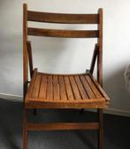 Bruin eiken klapstoeltje, Huis en Inrichting, Stoelen, Ophalen, Bruin, Zo goed als nieuw, Eén