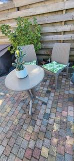 Bistro setje kunststof  tuinstoeltjes met tafeltje, Tuin en Terras, Tuinsets en Loungesets, Kunststof, Gebruikt, Bijzettafel, Tuinset