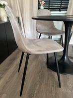 4 Taupe Velvet Eetkamerstoelen, Ophalen, Overige kleuren, Zo goed als nieuw, Vier