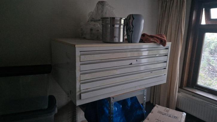 Metalen Tekenladekast - Wit, Huis en Inrichting, Kasten | Dressoirs, Gebruikt, 50 tot 100 cm, 50 tot 75 cm, Met lade(s), Metaal