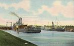 2.2062 1910 Enkhuizen Stoompont en Veerboot i d haven, Noord-Holland, Ongelopen, Voor 1920, Verzenden