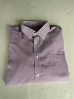 Wit overhemd met bordeauxrood printje C&A maat XXL, Kleding | Heren, Overhemden, Wit, Zo goed als nieuw, Halswijdte 43/44 (XL)