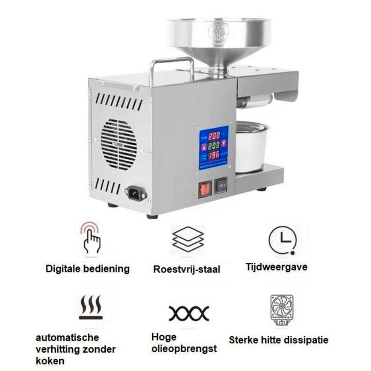 Oliepers met Temperatuurregeling voor pinda koolzaad vlas, Huis en Inrichting, Keuken | Keukenbenodigdheden, Nieuw, Ophalen of Verzenden