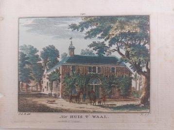 140 / Het huis 't Waal / Oude gravure uit de 18e eeuw beschikbaar voor biedingen