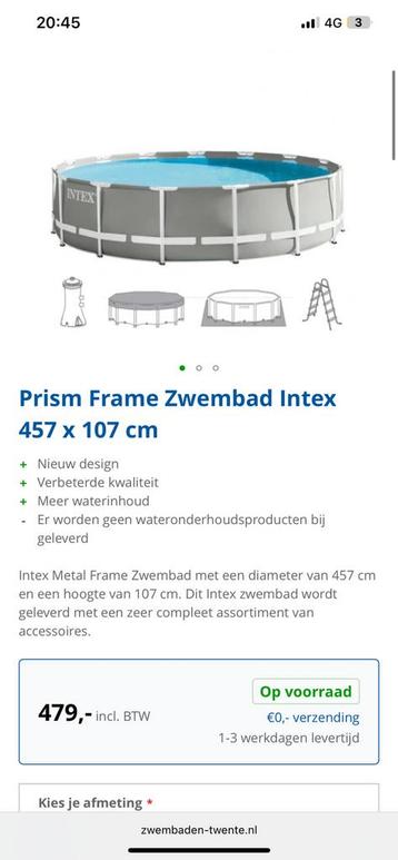 Intex Prism zwembad 457 x 107cm met pomp beschikbaar voor biedingen