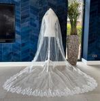 Nieuw! Cecile bruidssluier met luxe kant, 250 cm!, Wit, Nieuw, Ophalen of Verzenden, Accessoires