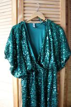 Smaragd Groene Feest Jurk met pailletten jurk - Maat M, Kleding | Dames, Maat 38/40 (M), Verzenden, Zo goed als nieuw, Boven de knie