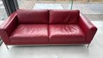 Leolux designbank in rood leder 2 stuks, Huis en Inrichting, Gebruikt, Ophalen of Verzenden, Rechte bank, Leer
