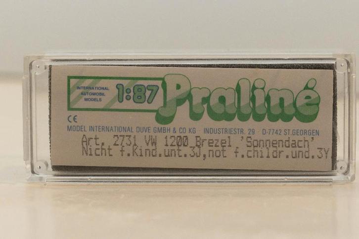 Praliné 2731 VW Käfer 1200 Brezel "Sonnendach", Hobby en Vrije tijd, Modelauto's | 1:87, Nieuw, Auto, Overige merken, Ophalen of Verzenden