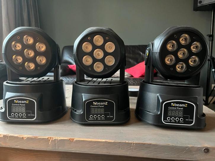 Mooie beamz mhl 74 movingheads, Muziek en Instrumenten, Licht en Laser, Zo goed als nieuw, Licht, Geluidgestuurd, Kleur, Stroboscoopeffect