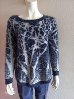 Blauw fluffy trui grijze strepen van Beauty Woman, maat s/m, Kleding | Dames, Truien en Vesten, Maat 38/40 (M), Blauw, Beauty Woman