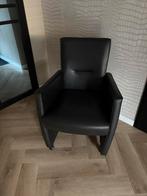 6 hele mooie en zeer nette echt leren eetkamerstoelen, Ophalen, Leer zwart verstelbare rugleuning wieltjes, Zwart, Leer
