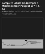 Nieuwe Uitlaat midden + eindemper compl. Peugeot 207 1.4/1.6, Auto-onderdelen, Uitlaatsystemen, Ophalen, Example Street 123, Example City