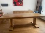 Eiken eettafel en 6 eetkamerstoelen, Ophalen, Gebruikt, Eikenhout, 200 cm of meer