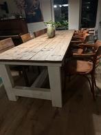 Houten Stamtafel - Vakwerk, Degelijk!, Gebruikt, 200 cm of meer, Vijf personen of meer, Rechthoekig