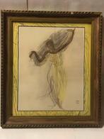 Artistieke Rodin tekening van een zwarte danseres, Ophalen of Verzenden