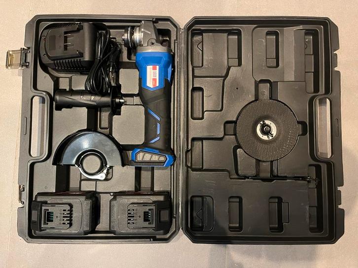 HBM 125mm Accu Haakse Slijper/Flex - 2x 4.0Ah, Doe-het-zelf en Verbouw, Gereedschap | Slijpmachines, Gebruikt, Haakse handslijpmachine
