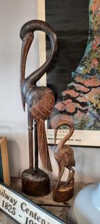 2 houten kraanvogels, Antiek en Kunst, Ophalen of Verzenden